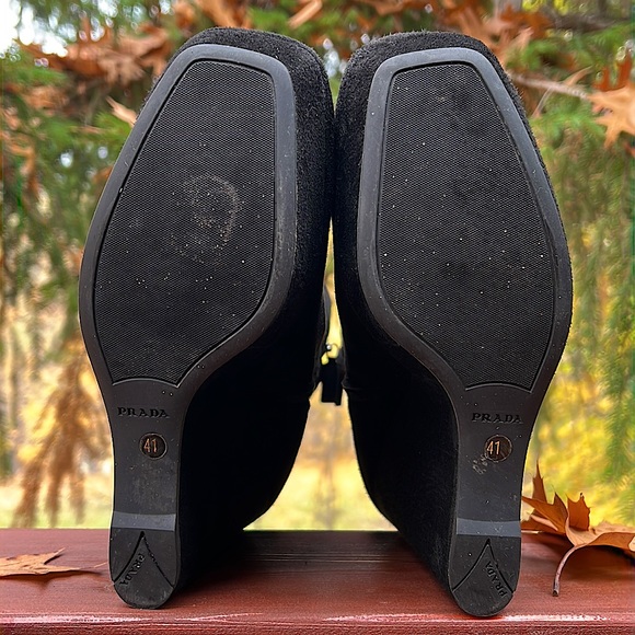 SOLD - Prada black suede platform booties in size 41 (US size 10) - Picture 4 of 7